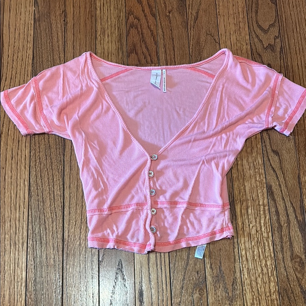 Pink Urban Outfitters Ribbed Top
